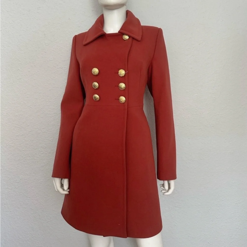 NWT WOMEN’S DOUBLE-BREASTED COAT‎ NOTCHED COLLAR LINED PEACOAT